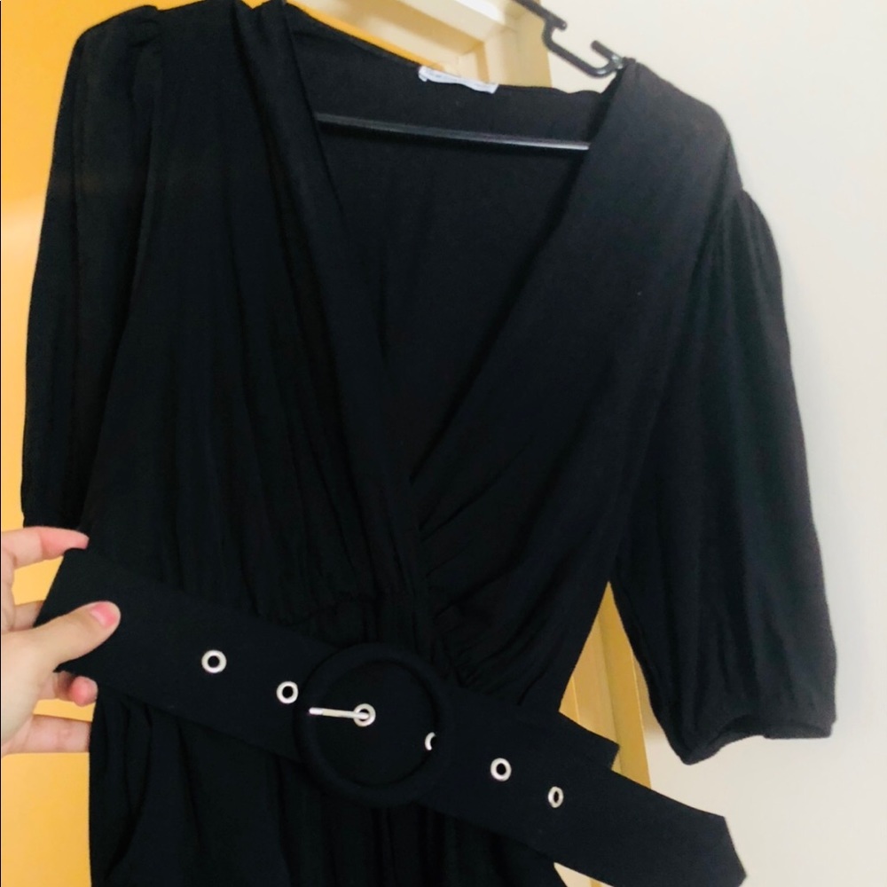 Black belted jumpsuit
